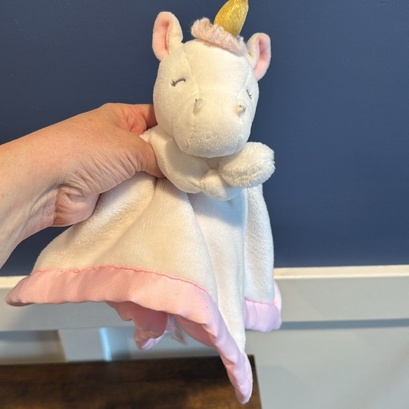 Carter's Unicorn lovey blanket, pink and white - Picture 4 of 6